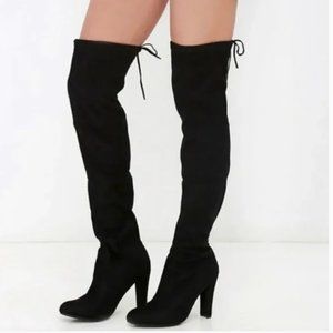 Steve Madden "Gorgeous Black" Over the Knee Suede Boots